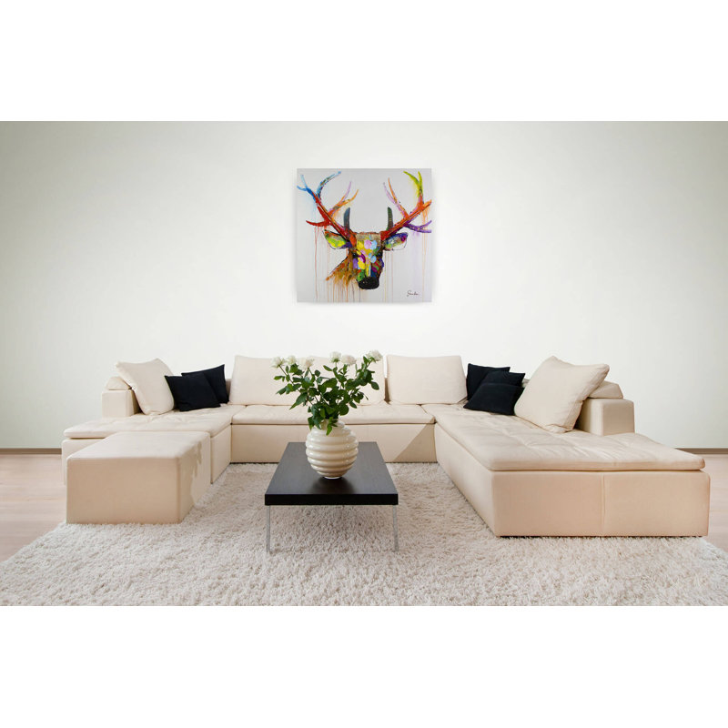 To the Colorful Deer - No Frame Rectangle Painting on Canvas