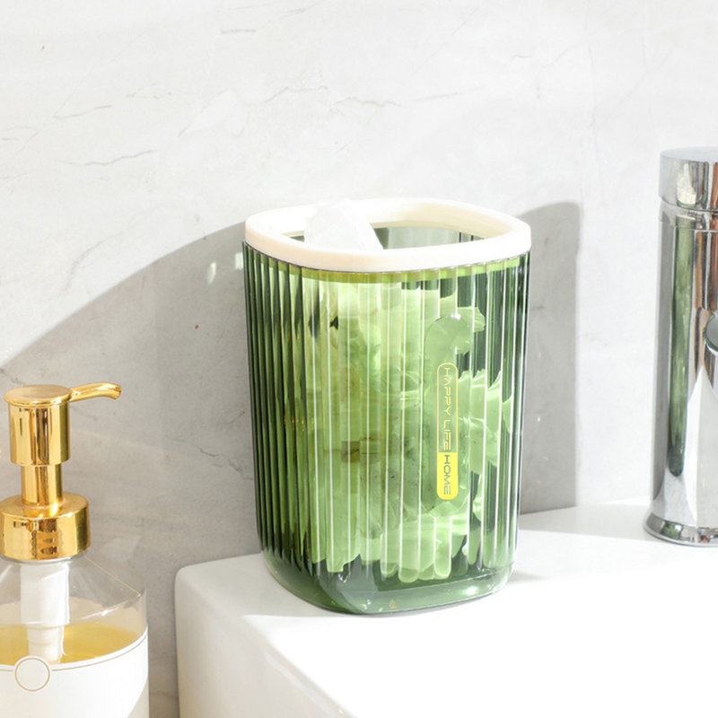 Poubelle de bureau transparente, Vert