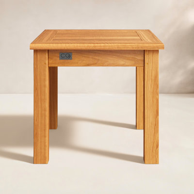 Knightly Square Teak Outdoor Side Table , 20'' in. W 20'' in. D
