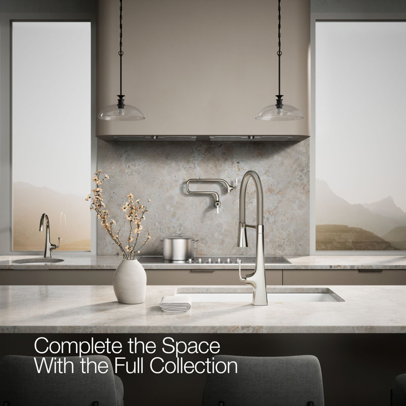 Graze Single-Handle Semi-Professional Kitchen Sink Faucet With 24-5/16-In Spout, Polished Nickel