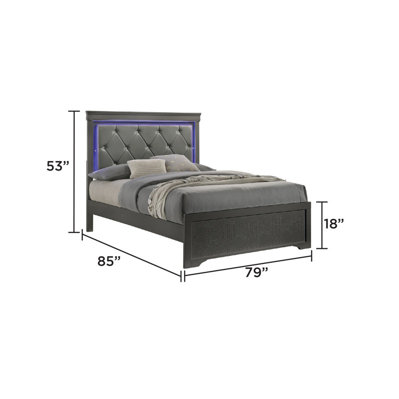 Mylhana Upholstered Standard Bed, Gray, King