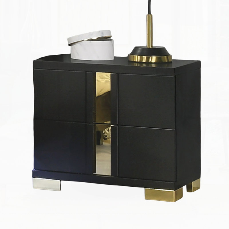 Table de chevet moderne pour chambre à coucher, Noir