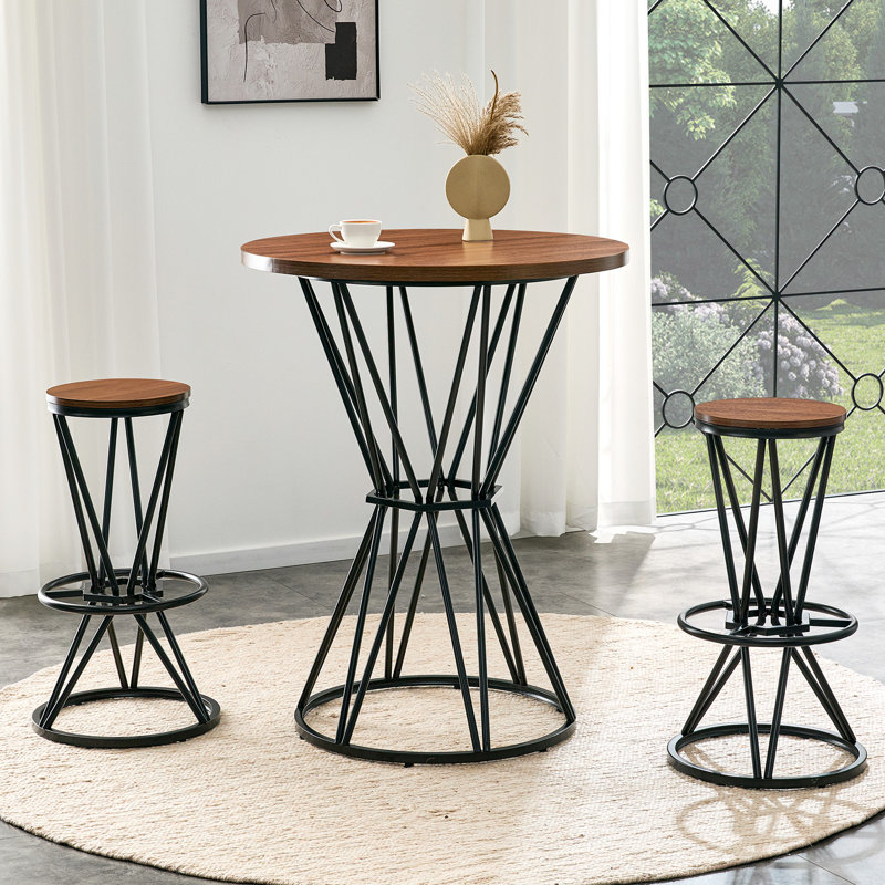 Single-piece bar table and chair set