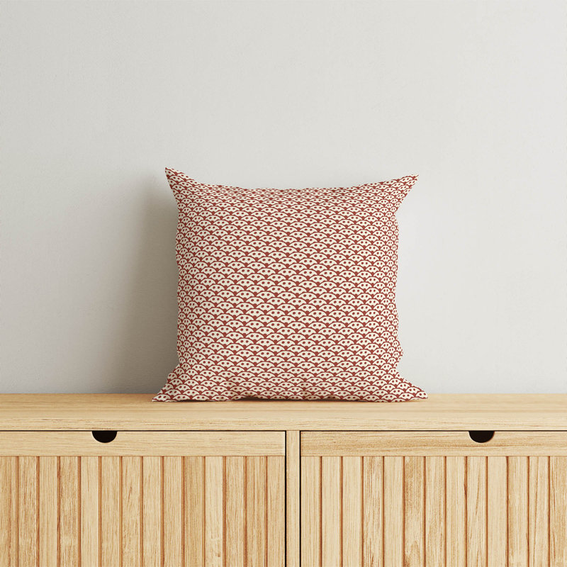 Coussin décoratif à pois, Carré 20 po, Brick Clay Geometric