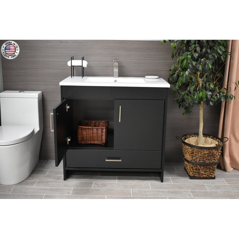 Ensemble de meuble-lavabo simple 36 po Ceravolo, Noir