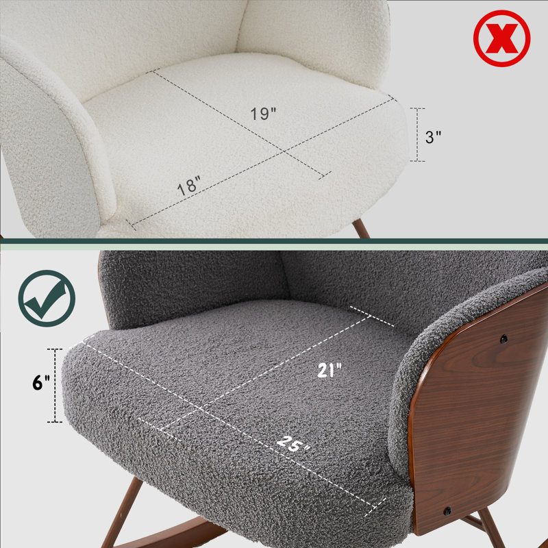 Chaise berçante Riebe, Gris