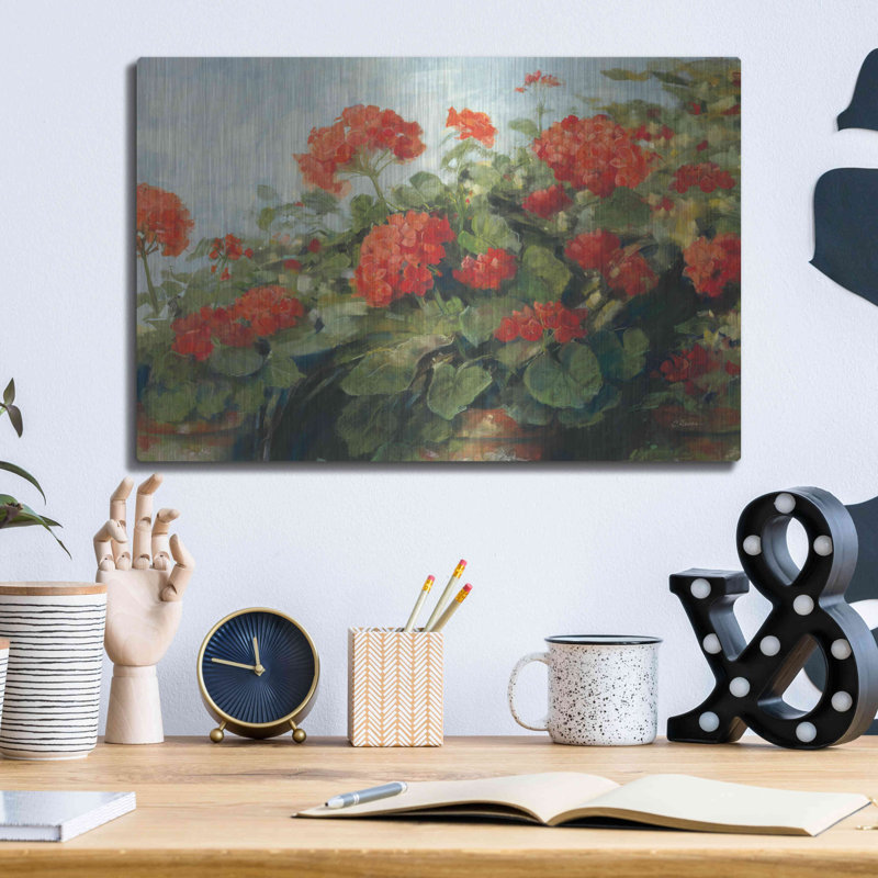 " Geranium Wave " by Carol Rowan, 12" H x 16" W