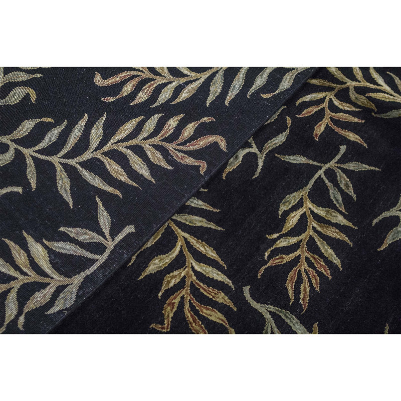 Dharma Hand Woven Silk and Wool Floral Area Rug