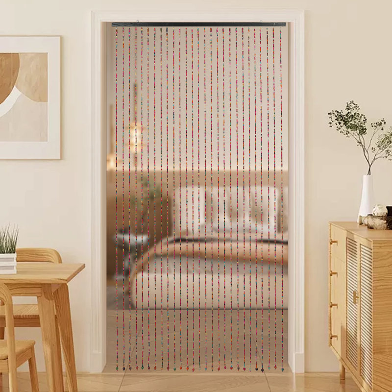 Rideau de porte coloré en bois de bambou