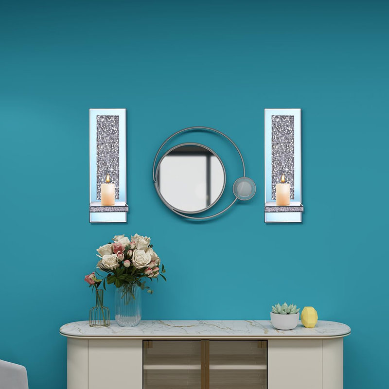 Diamond Mirror Candle Wall Lamp