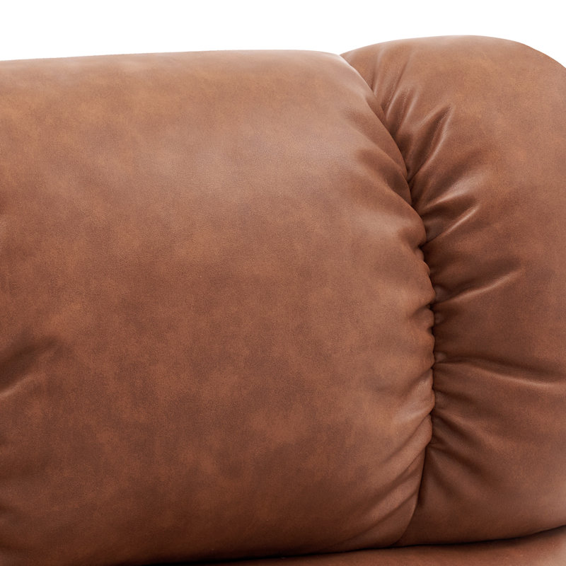 Swivel Recliners with Ottoman, Reclining TV Chairs with Vibration, Faux Leather Lounge Chair, Saddle Faux Leather