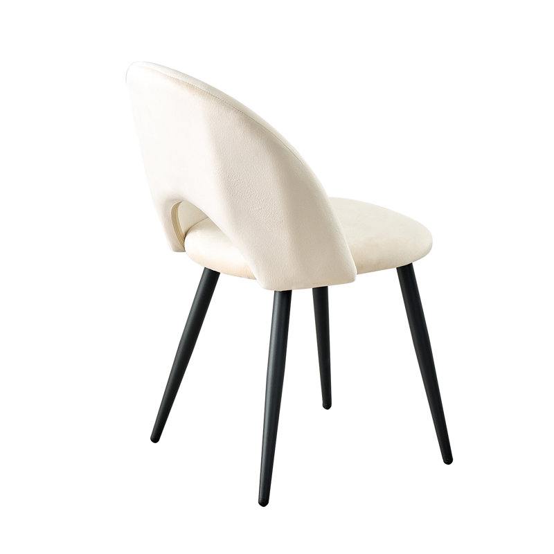 48cm H Upholstered Metal Side Chair, Beige