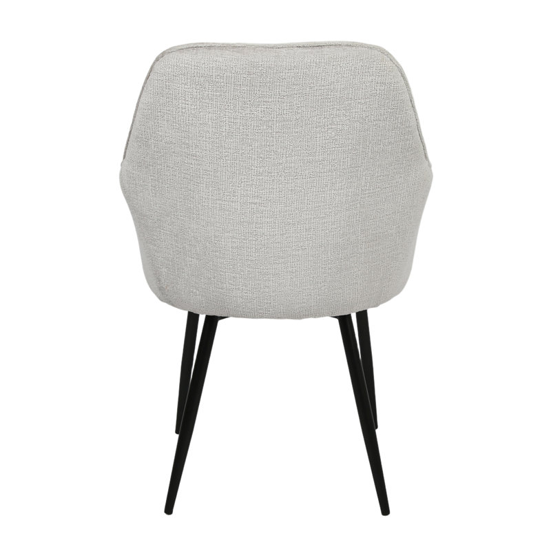 46cm H Upholstered Metal Upholstered Back Armchair, Black, Grey