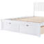 Lit plateforme spacieux avec rangement, bois de pin et panneau de fibres à densité moyenne, design blanc moderne pour maison familiale