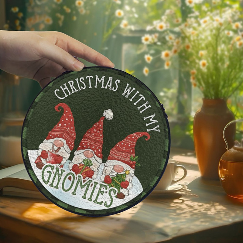 Christmas Gnomes With My Gnomies, 6,3 x 6,3 po (16 x 16 cm)