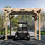 Pergola en bois de cèdre avec structure solide, auvent rétractable, durable, résistant à la pourriture-106309668-106309671