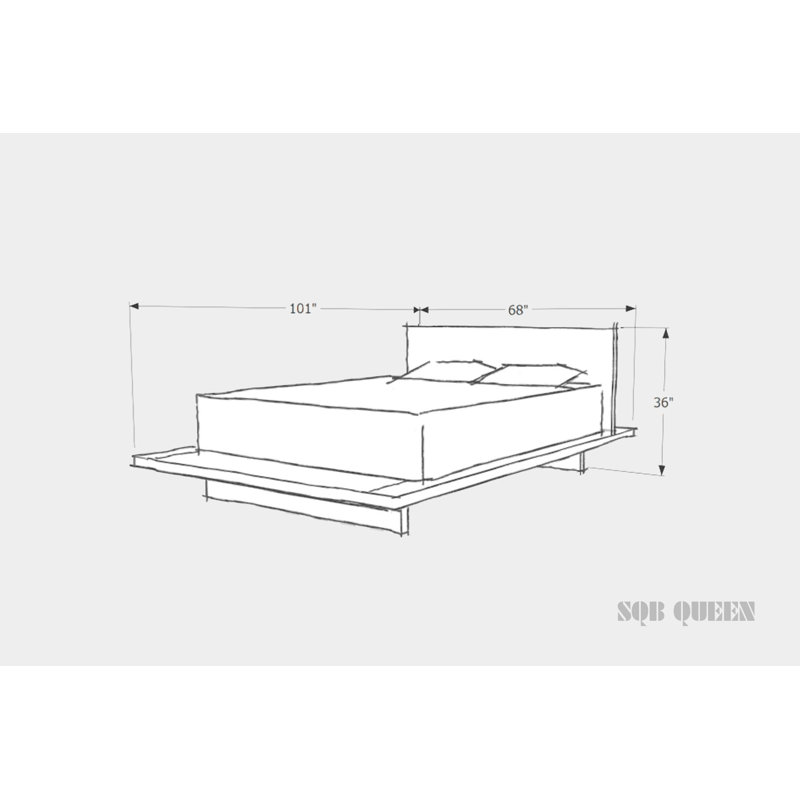 SQB Solid Wood Bed, Queen