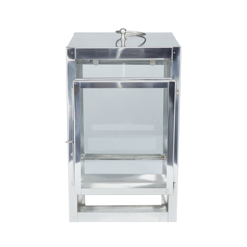 20.5'' H Stainless Steel Tabletop Lantern, Silver