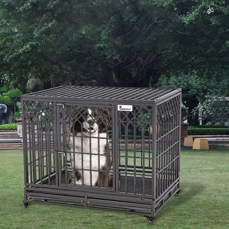 Cage pour chien robuste Gianina, Noir, H 38,6 po x l 45,2 po x P 31,5 po