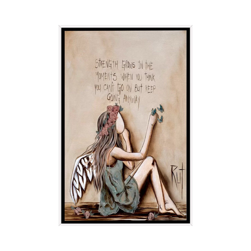 Strength Grows - Painting Print on Canvas, 66.04 cm H x 45.72 cm W, White Framed