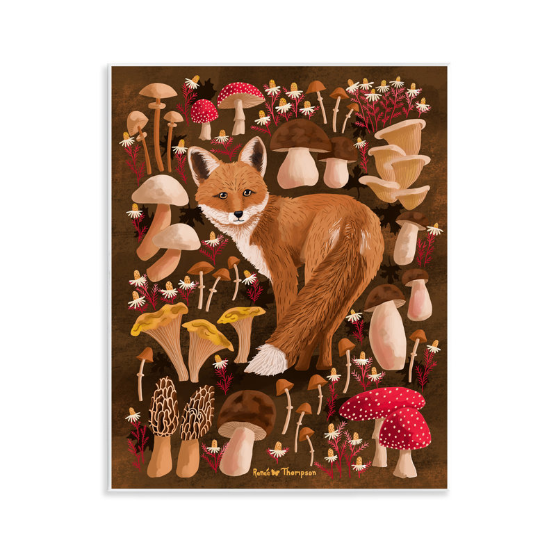 Art mural sur renard et champignon par Renee Thompson