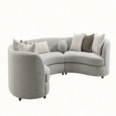 Canapé modulaire Ivria Grey Boucle avec 9 coussins