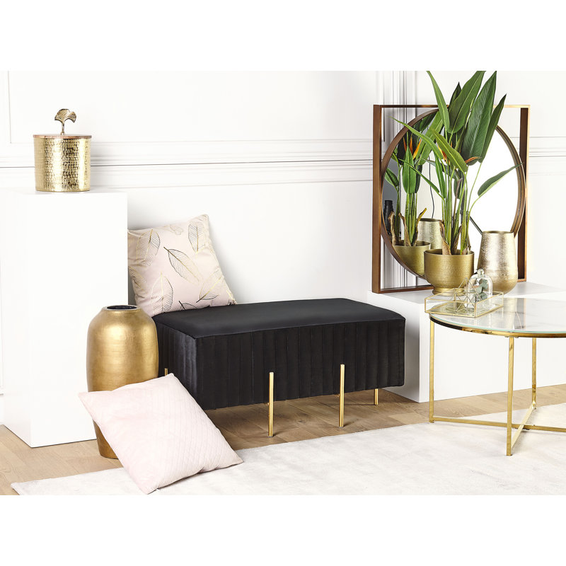 Frandsen Upholstered Bench, Black
