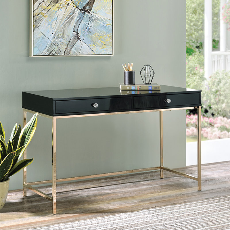 Susette Iron Writing Desk, Black