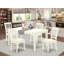 Ensemble de table et chaises de cuisine 7 pièces comprenant une table de salle à manger rectangulaire et 6 chaises de salle à manger revêtues de tissu en lin, 36 x 60 pouces, blanc lin-276269950-276269893-276269944