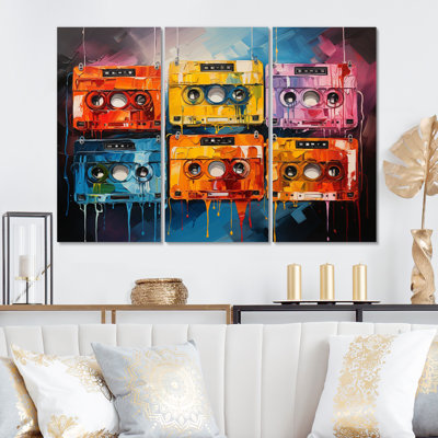 Ensemble de 3 cassettes de cassettes décoratives en métal