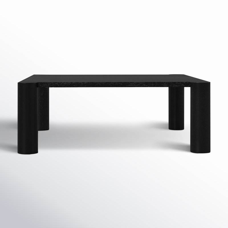 Post 36'' Black Oak Solid Wood Low-Profile Coffee Table