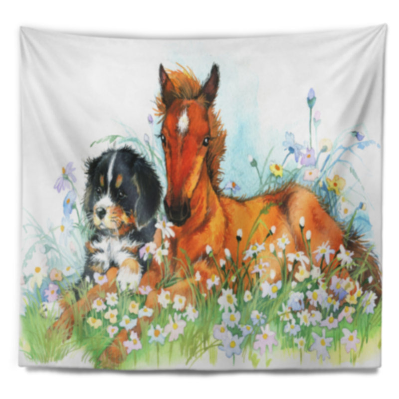 Tapisserie brun relax, H 78 po x l 92 po