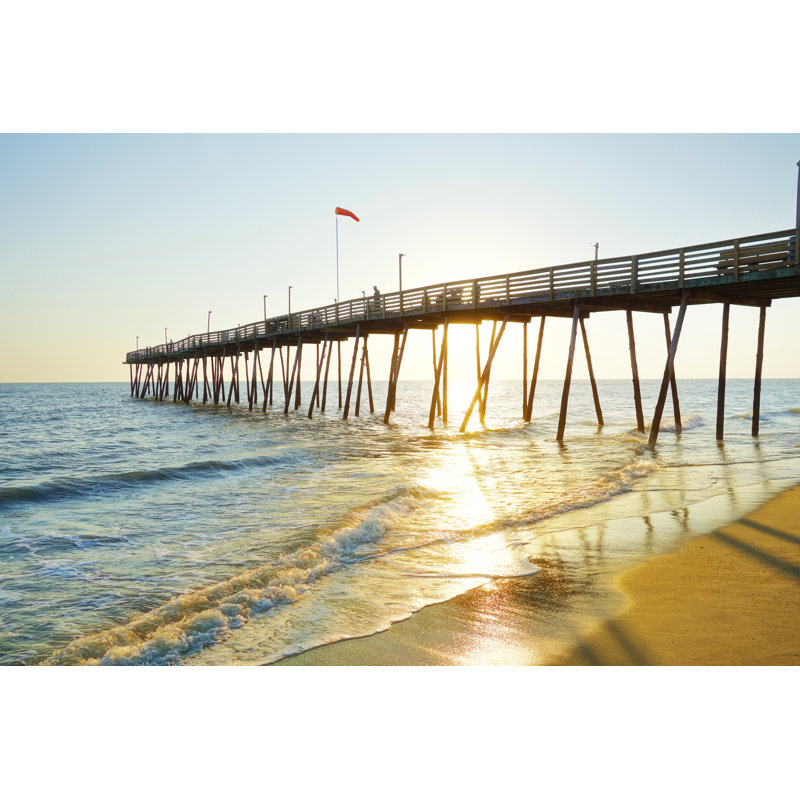 Avalon Pier And Beach - Wrapped Canvas Print, 30cm H x 46cm W x 3.8cm D