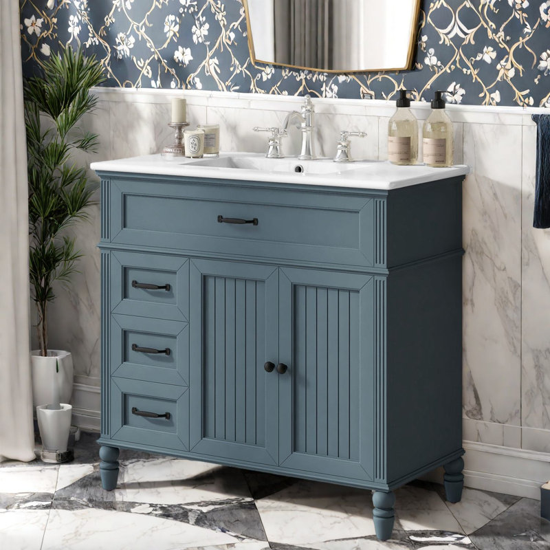 Rangement pour meuble-lavabo rustique de 36 pouces (doit inclure le meuble-lavabo et le lavabo)