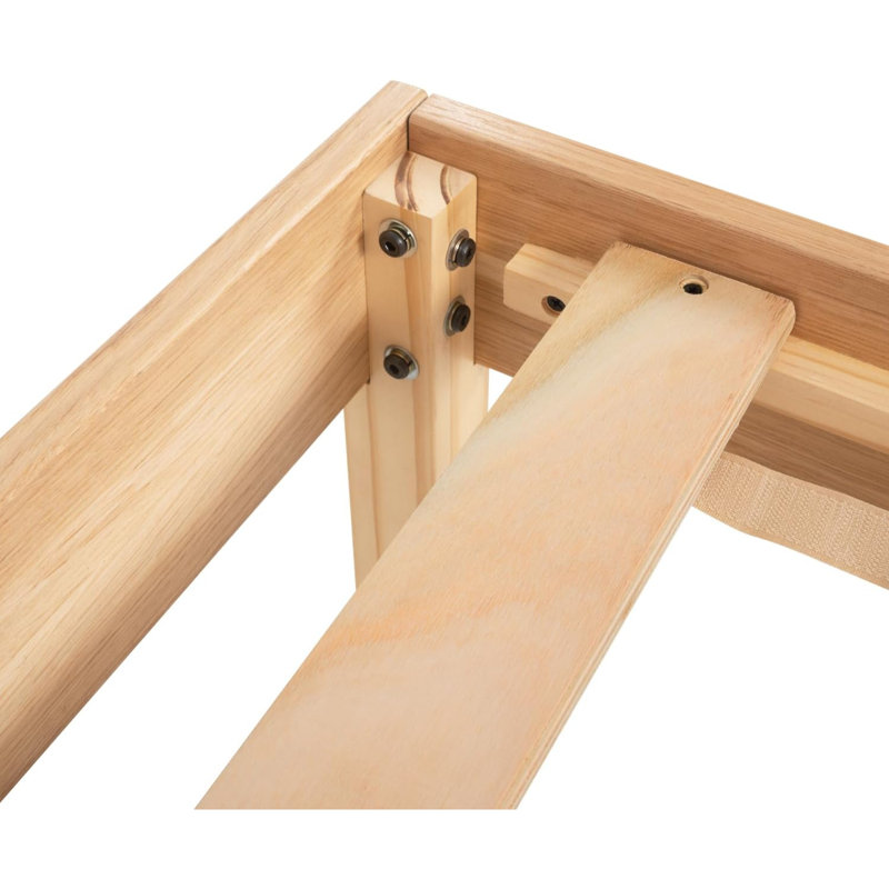 Lit plateforme en bois massif de 14 po Kailianna, Simple, Naturel