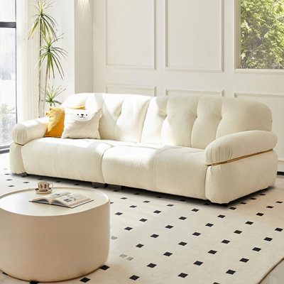 Coussin modulaire beige en polyester
