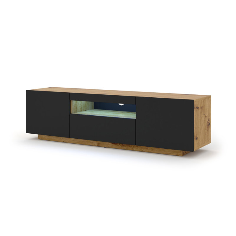Aseelah TV Stand for TVs up to 65", 36cm H x 150cm W x 37cm D, Oak Artisan/Black Matt