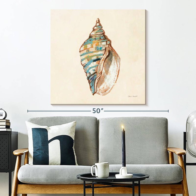 Aletra côtier bleu sarcelle coquillage III, H 33 po x l 33 po