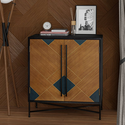 Modern Storage Cabinet With Geometric Pattern by Latitude Run