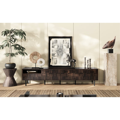 78" Tv Console For 70 - 79 Inch Tvs, Minimalist Stand With Storage Cabinets In Living Room, 3 Soft Closing Cabinets, 1 Deep Drawer, Open Shelf, Build, Hardware, 220Lbs Total Capacity Load Bearing