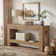Console 63 pouces avec 2 tiroirs, table d'entrée rustique avec tablette de rangement, canapé-lit long pour le salon, couloir, vestibule, brun.