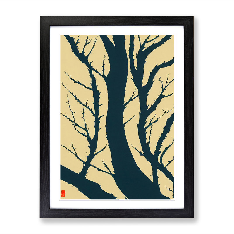 A Japanese Tree - Single Picture Frame Print, Black Framed, 34cm H x 25cm W x 2cm D