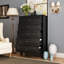 Commode 5 tiroirs avec finition noire-2100891985