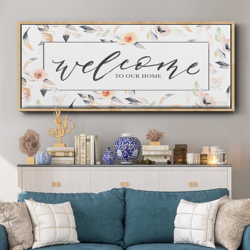 Welcome to Our Home - Toile encadrée, H 8 po x l 20 po