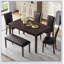 Ensemble de table de salle à manger 6 pièces avec banc et chaises, ensemble de table à manger en bois pour 6 personnes, ensemble de table de salle à manger de style rustique pour 6 personnes Farmhouse