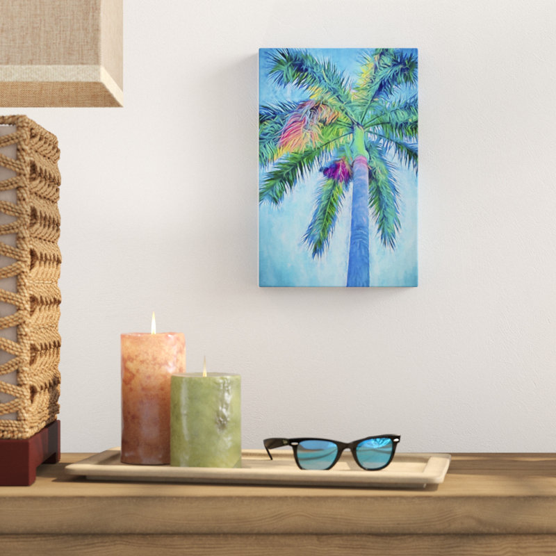 «Royal Palm Caribbean I», peinture sur toile, H 12 po x l 8 po, Toile tendue