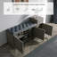 Banc de rangement gris rembourré pour chaussures