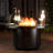 48" Round Propane Fire Pit,Steel Tabletop Fire Pit,40000 BTU Auto-Ignition Gas Fire Pits With Lid & Windproof Glass For Outdoor,Patio,Backyard
