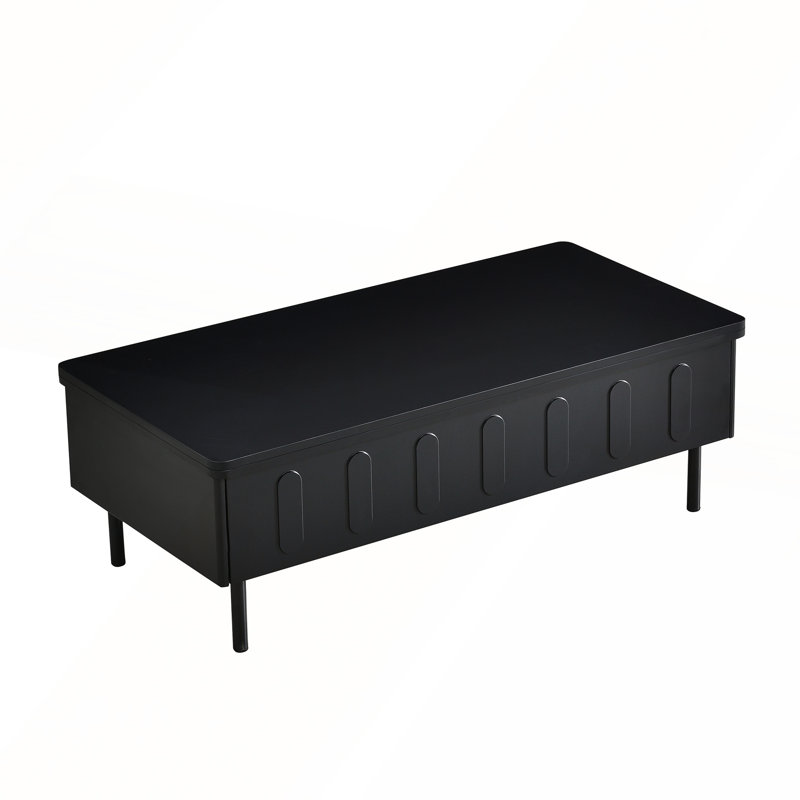 Modern Space-Saving Centre Table with Foldable Top, Black