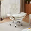 Chaise de bureau croisée beige en velours avec accoudoirs rabattables et repose-pieds-121632996-121632999